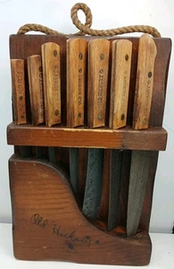 Vintage Old Hickory   Carbon Steel  Knife Set 7PC Set With Wood Case  - Picture 1 of 22