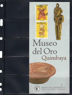''ARMENIA.- MUSEO DEL ORO QUIMBAYA.   VOLANTE Y STAMPS- SOUVENIR.-   COLOMBIA - Image 1 of 2