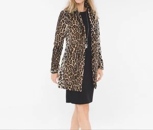 Chico’s Damen Kunstfell Animal Print Topper Jacke Größe O 4/6 - Bild 1 von 13