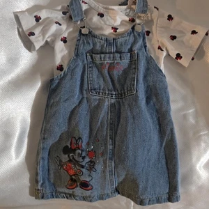 Disney Baby Minnie Mouse Overall Jeanskleid und Body Outfit Größe 18M - Bild 1 von 10