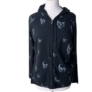 SKULL CASHERE Cotton Cashmere Full Zip Sweater Medium - Picture 1 of 11