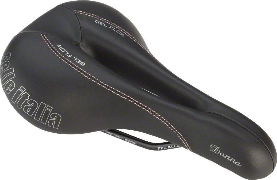 Selle Italia Donna Gel Flow Saddle - Black 152mm Manganese Rails, Comfort & - Image 1 of 1