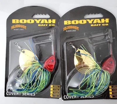 DOS CEBOS GIRATORIOS DE ALAMBRE BOOYAH VIBRA 1 OZ BYCVS1GC725 BYA CARTA AZUL ENCUBIERTA/RD HD Foto 1 de 2