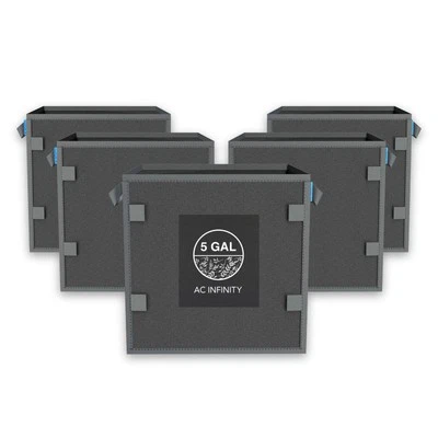 Macetas cuadradas de tela de alta resistencia, bolsas de cultivo reutilizables de aireación de 5 galones paquete de 5 con... Foto 1 de 4