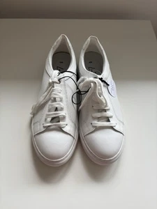 BNWT New Look Women’s White Real Leather Lace Up Textured Plait Trainers UK 6 39 - Picture 1 of 10