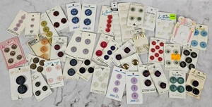 40 Cards Sewing Buttons Button Vintage 1940s-70s A - Picture 1 of 8