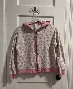 Matilda Jane Size 14 Girl’s Full Zip Pink Hoodie Butterflies - Picture 1 of 2