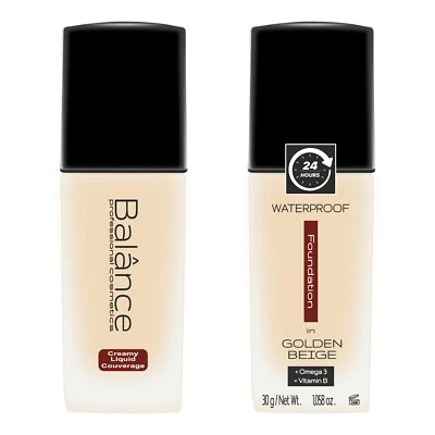 Balânce cosmetics Golden Beige Liquid Foundation Metropolitan Beautys waterproof - Bild 1 von 3