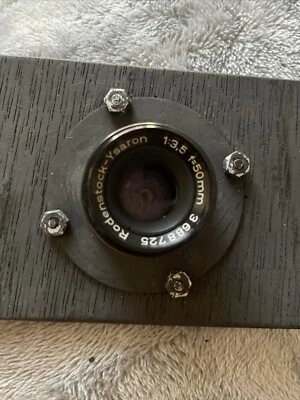 Ampliador de película vintage Rodenstock-Ysaron 1:3,5 f=50 mm 3 688 725 mtd a una placa base Foto 1 de 4