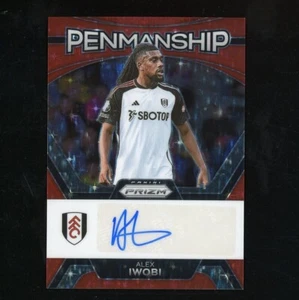 2023-24 Panini Prizm Alex Iwobi Penmanship Auto Red Star Prizm Fulham 54941 READ - Picture 1 of 4