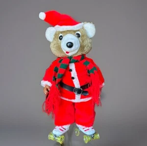 Superfine Ind Corp 1985 Musical Rollerskating Santa Christmas Bear Works - Bild 1 von 5