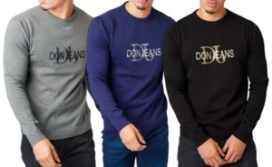 Knitted Jumper Mens Sweater DJ Round Neck Pullover Long Sleeve Top DON Knitwear  - Picture 1 of 31