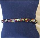 Multi Faceted 3 Strand Colored Gemstone Twisted Bracelet In Platinum Over Silver