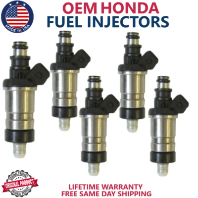 Paquete de 5 inyectores de combustible OEM HONDA para Acura Vigor 1992-1994 2,5 L I5 Foto 1 de 2