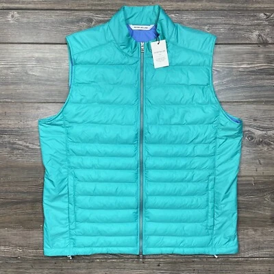Chaleco acolchado Peter Millar Crown Elite para hombre cremallera azul billar talla XL NUEVO CON ETIQUETAS $200 Foto 1 de 4