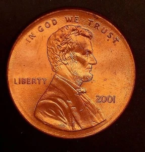 2001-P LM Cent, Centered Broad Strike BU - Picture 1 of 2