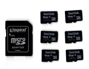 Lotto 6x MicroSD 16GB SANDISK Usate + Adattatore - Foto 1 di 1