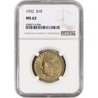 Us Gold $10 Indian Head Eagle - Ngc Ms62 - Random Date