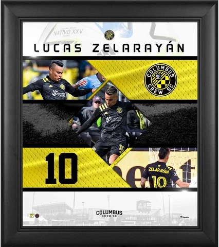 Lucas Zelarayan Columbus Crew SC Framed 15x17 Stitched Stars Collage Cover