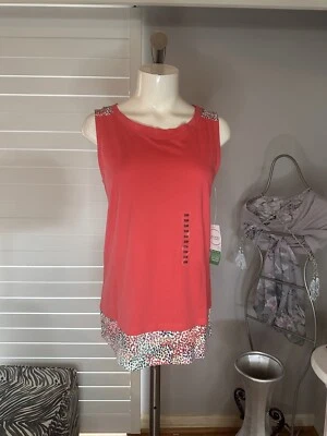 Nueva camiseta sin mangas Jockey Coral para mujer de algodón orgánico talla pequeña Foto 1 de 4