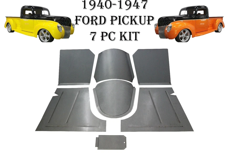 1940 1941 1946 1947 Ford Pickup Truck sartenes de piso delantero, punteras y cubiertas de transmisión Foto 1 de 1