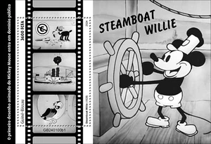 Mickey Mouse Steamboat Willie Cartoon MNH Stamps 2024 Guinea-Bissau S/S - Picture 1 of 1