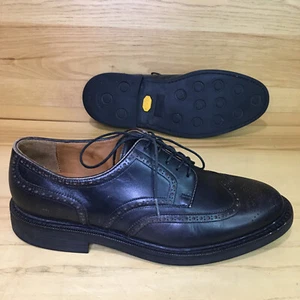 Zapatos de vestir Polo Ralph Lauren Asher punta de ala para hombre 9,5 D cuero negro encaje Vibram - Imagen 1 de 24