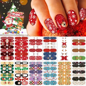 12 Sheets Christmas Nail Wraps Full Stickers Nail Polish Strips, DIY Self-Adhesi - Picture 1 of 7