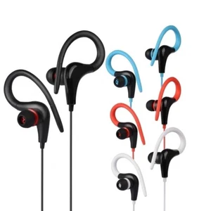 Corded Ear Hook Headphones Earbuds Bass Running/Jogging Wire 3.5mm for iPod/Zune - Picture 1 of 13