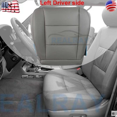 Cubierta de asiento inferior de cuero gris piedra para conductor Toyota Land Cruiser 1998-2007 Foto 1 de 4