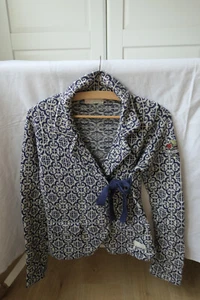 ODD MOLLY Strickjacke Gr. 1 34/36 blau-weiss Baumwolle - Bild 1 von 13