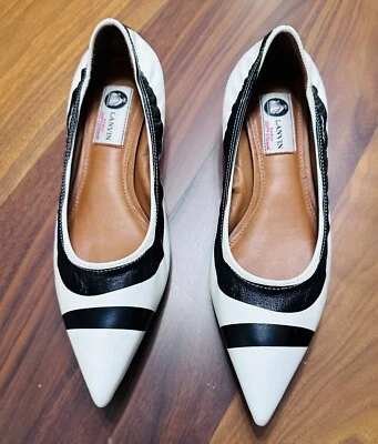NEW! LANVIN WHITE/BLACK BALLET FLAT 39 — 第 1/4 张图片