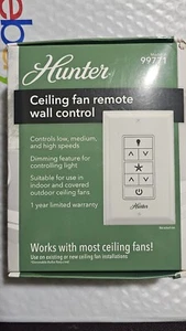 Hunter Deckenventilator Fernbedienung Wandsteuerung: Dimmfunktion - weiß - Modell #99771 - Bild 1 von 9