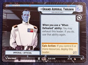 Star Wars Unlimited JTL HYPERSPACE Grand Admiral Thrawn Common Leader Card - Picture 1 of 2