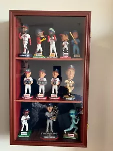 Bobblehead Display Case 15 Pcs Action Figure Mahogany Wood Wall Rack Toy Cabinet - Picture 1 of 13