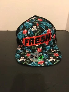 Fresh Sole Addiction Hat Floral Design Embroidered Fresh Bar Logo - Picture 1 of 6