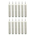  12 Pcs White LED Electronic Candle Light Realistic Taper Candles Wedding Decor