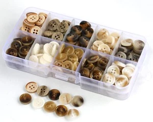 250pcs Resin Buttons 11.5mm 4-Hole in 10 Colors for Shirts DIY Crafts Boxed - Picture 1 of 1