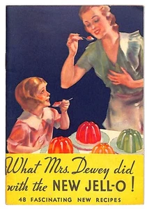 Libretto ricette Jell-O "What Mrs. Dewey Did" 48 affascinante nuovo c1932 23pp. - Foto 1 di 5
