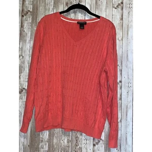 Lane Bryant Coral Cable Knit Sweater Size 18 / 20 - Picture 1 of 7