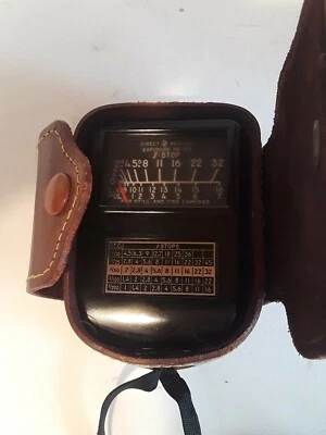 Vintage Weston Model 853 Light Exposure Meter With Leather Case Foto 1 de 4
