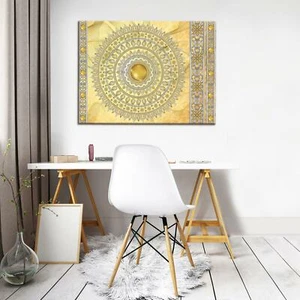 CANVAS Leinwand bilder XXL Mandala in Gold Bild Wandbild F04976 - Bild 1 von 22