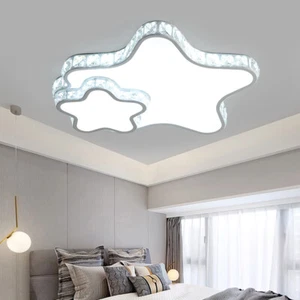 Crystal Modern Star Shape Ceiling Light LED Kids Bedroom Ceiling Lamp Fixture - Picture 1 of 10