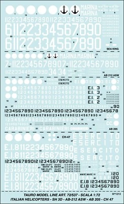 TAURO MODEL TM72/537 INSEGNE NAZIONALI ELICOTTERI ITALIANI SCALA 1:72 - Immagine 1 di 4