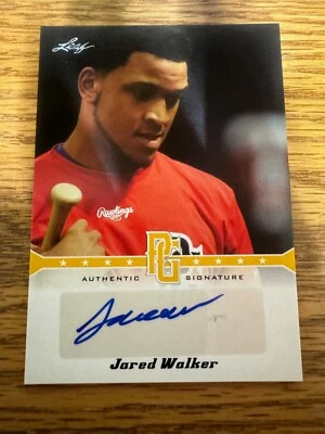 2013 Leaf Perfect Game Autographs Yellow Jared Walker 43/50 - Image 1 of 2