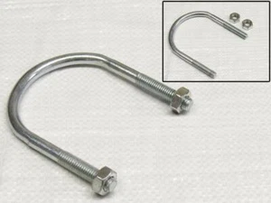 10MM x 60MM Zinc Plated 'U' Bolt With 2 Hex Nuts - Clamp Pipe Tube Marine - Picture 1 of 2