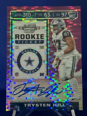 TRYSTEN HILL 🔥/21 RC Auto🔥 2019 Contenders Optic Purple Pulsar #183 Cowboys - Image 1 of 3