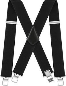 CLASSIC Mens Heavy-Duty Suspender: 2-Inch Wide, Sturdy Clips, X-Back, Adjustable - Picture 1 of 12