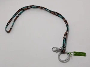 Schlüsselanhänger Vera Bradley blaubraun Sierra Stream Schlüsselband neu mit Etikett - Bild 1 von 5