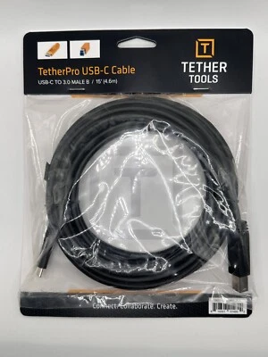Tether Tools TetherPro USB-C - 3.0 Male B 15ft CUC3415-BLK - Image 1 of 4